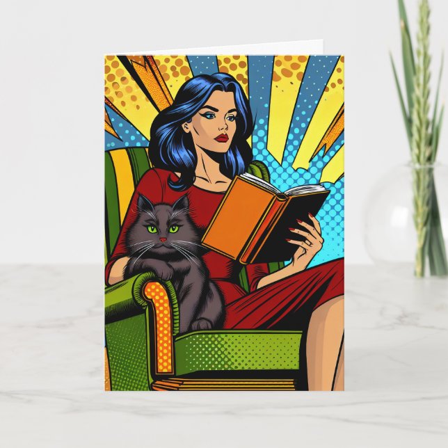Carte Je vous souhaite une Pop Art d'Anniversaire Purr-f (Devant)