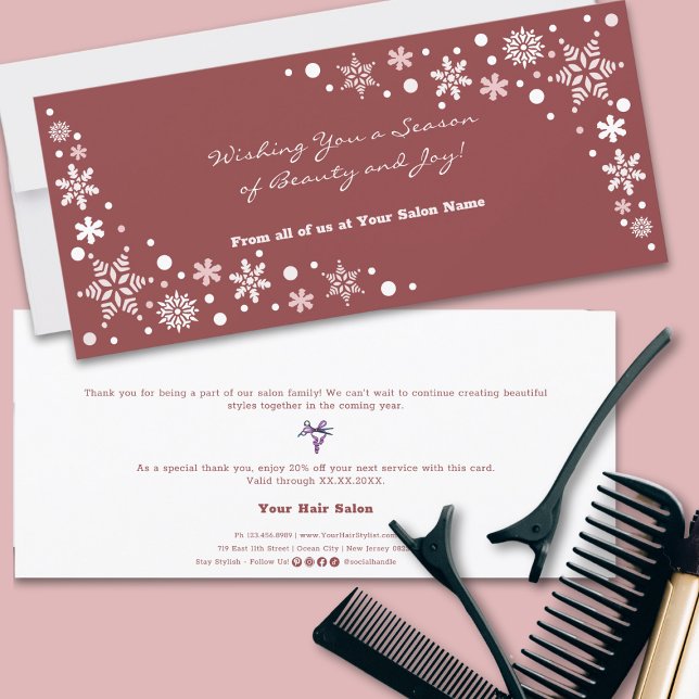 Carte Je vous souhaite une saison de beauté et de joie C (Wishing You a Season of Beauty and Joy Flat Card)