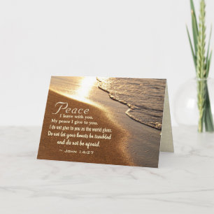 Carte Jean 14:27 Jésus dit : "Paix, je pars avec toi,"