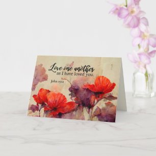 Carte Jean 15:12 Aimez-Vous Une Autre Bible Verse Rouge 