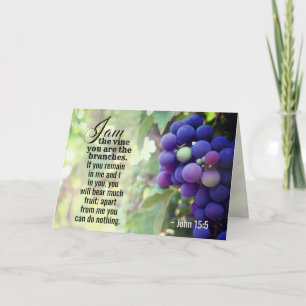 Carte Jean 15:5 Je suis la vigne Vous êtes les branches 