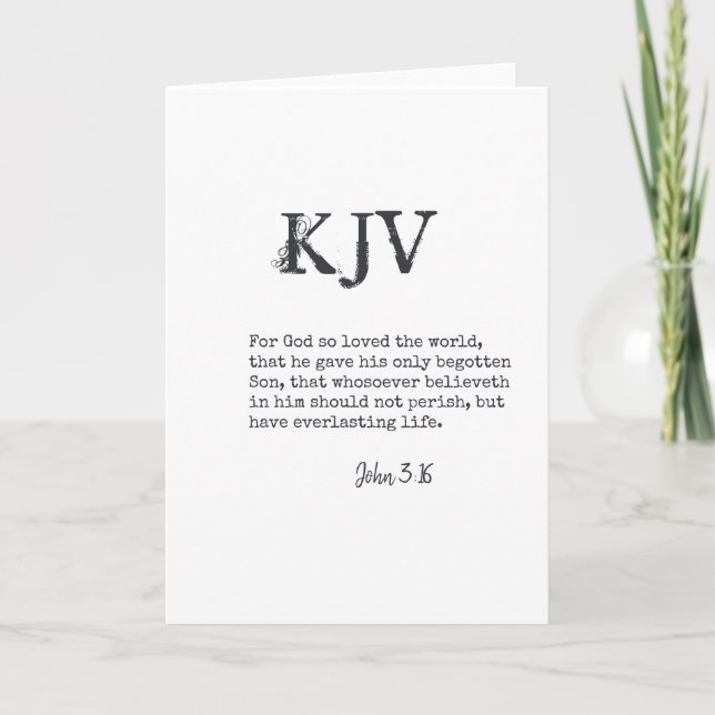 Carte Jean 3:16 Citation de la Bible - Peut être Customi (Devant)
