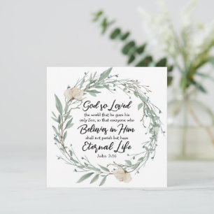 Carte Jean 3:16 Dieu si aimé le monde Bible Verse Card