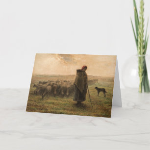 Carte Jean-Francois Millet - Berger et troupeau 1865