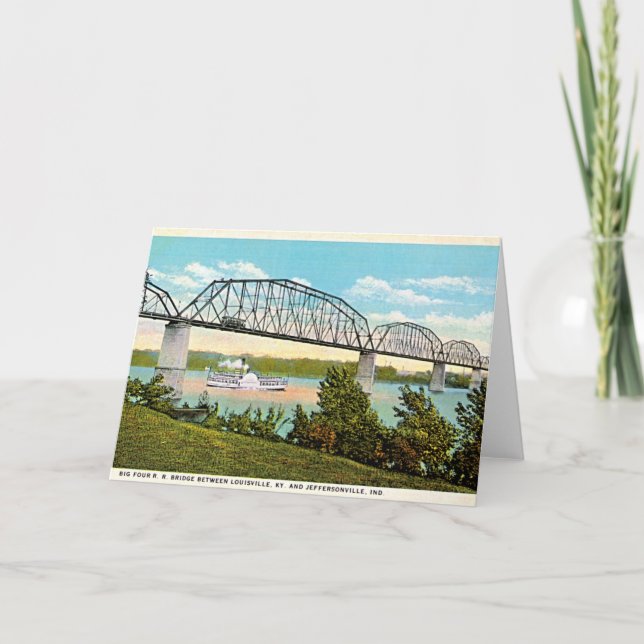 Carte Jeffersonville, Pont de l'Indiana sur l'Ohio 1920 (Devant)