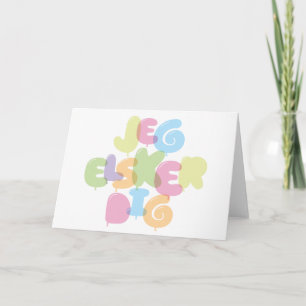 Carte Jeg Elsker creuser - Je t'aime en danois