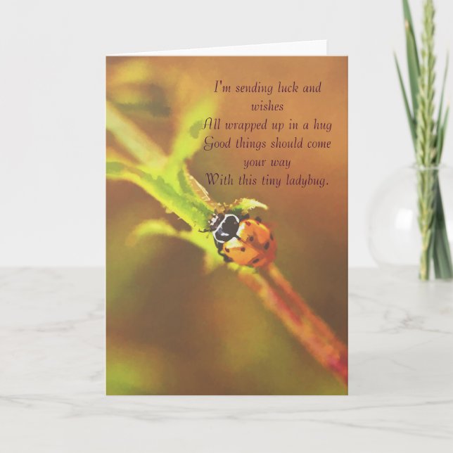 Carte J'envoie de la chance..ladybug greetingcard (Devant)