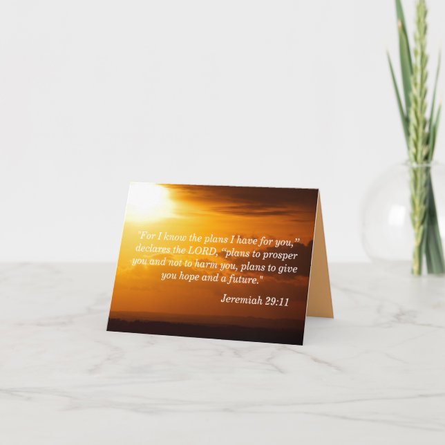 Carte Jeremiah 29:11 Encouragement (Devant)
