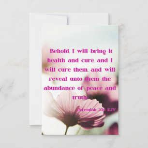 Carte Jeremiah 33:6 KJV Bible Écriture Pic Salutation