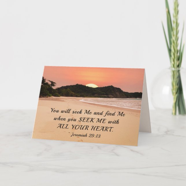 Carte Jérémie 29:13 Cherchez-moi avec tout votre coeur B (Devant)