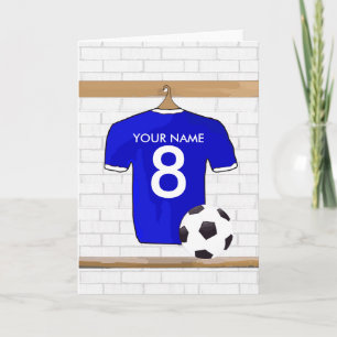 Carte Jersey de football bleu blanc personnalisé