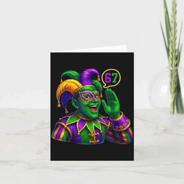 Carte Jester Saying Six Seven 67 6 7 Meme Mardi Gras Fat (Devant)