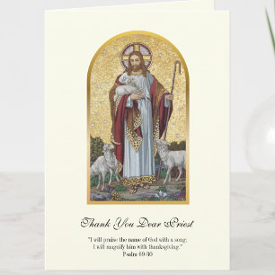 Carte Jésus Bon Berger Prêtre Encouragement