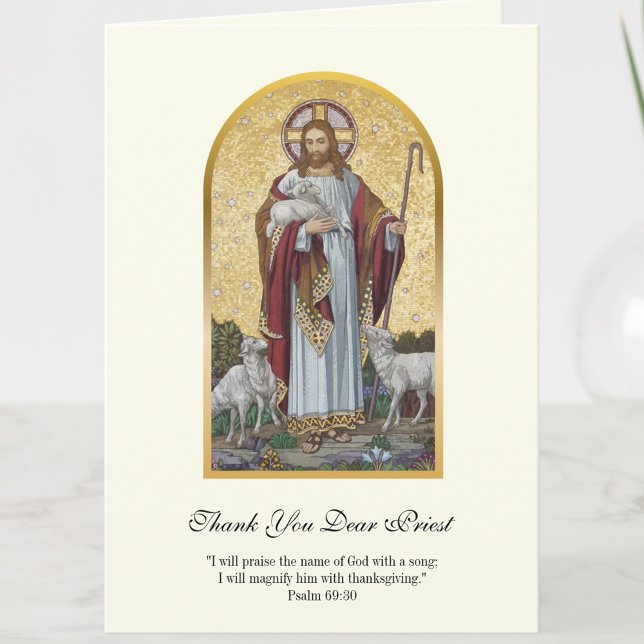 Carte Jésus Bon Berger Prêtre Encouragement (Créateur téléchargé)