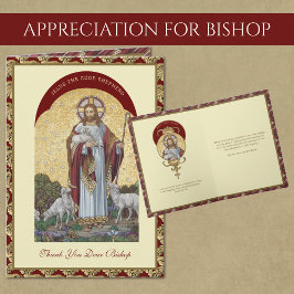 Carte Jésus Bon Pasteur Evêque Prêtre Encouragement