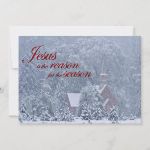 Carte Jésus cette saison - Chapelle de Yosemite en tempê