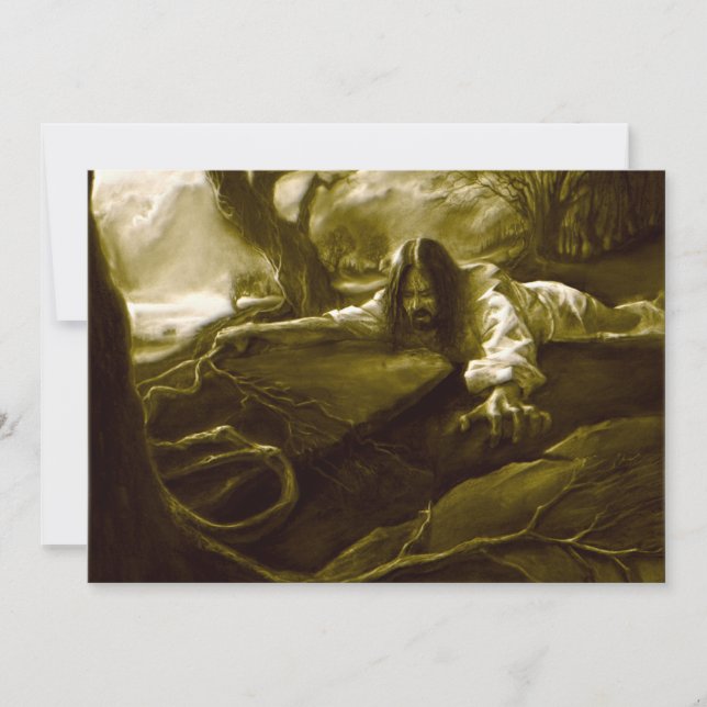 Carte Jésus Christ agonie dans le jardin de Gethsémani (Devant)