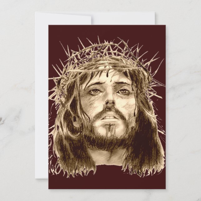Carte Jésus-Christ avec une couronne d'épines (Devant)