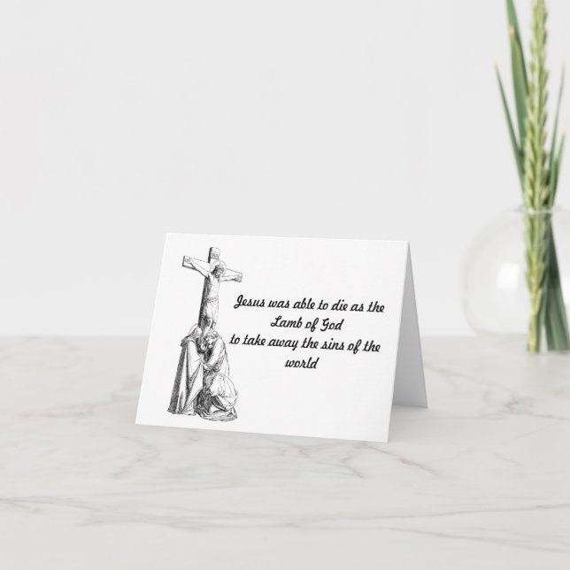 Carte Jésus Christ Croix Agneau de Dieu (Devant)