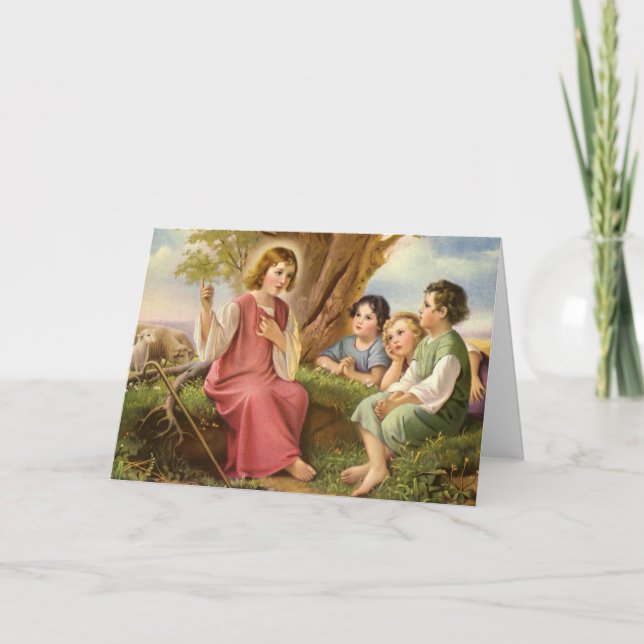 Carte Jésus Christ Enseigner les enfants, Religion Vinta (Devant)