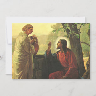Carte Jésus-Christ et le Bon Samaritain au puits