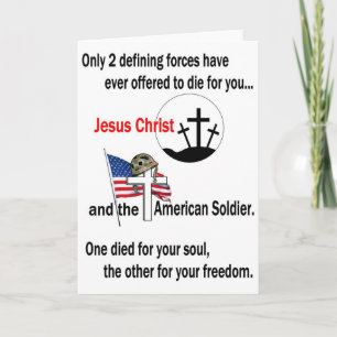 Carte Jésus-Christ et le soldat américain