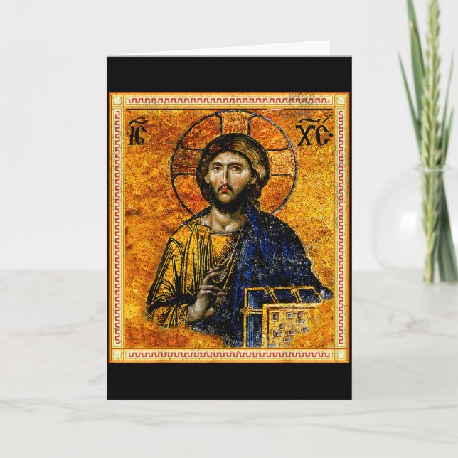 Carte Jésus-Christ Pantocrator orthodoxe oriental byzant (Devant)