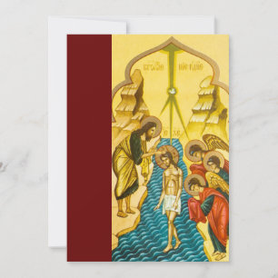 Carte Jésus Christ prenant le baptême icône russe