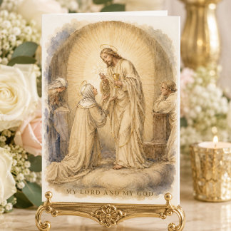 Carte Jésus donne la Sainte Eucharistie à la Mère Marie