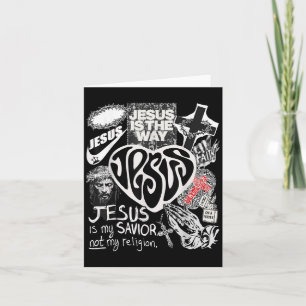 Carte Jésus est le chemin verset biblique chrétien foi D