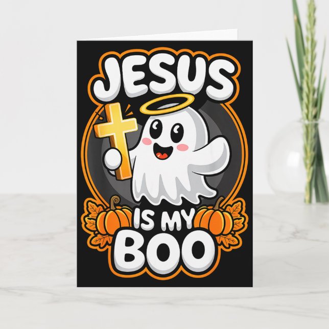 Carte Jésus Est Mon Boo Foi Chrétienne Fall-o-ween Migno (Devant)