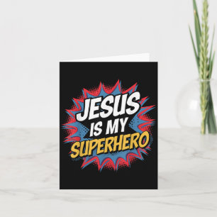 Carte Jésus est mon super-héros enfant chrétien fils de