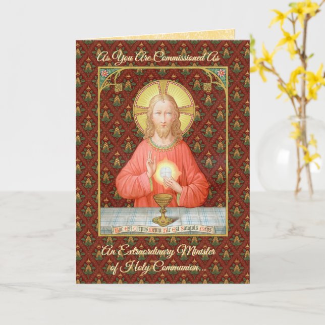 Carte Jésus Instituant l'Eucharistie (SAU45 ; pour les E (Fleur jaune)