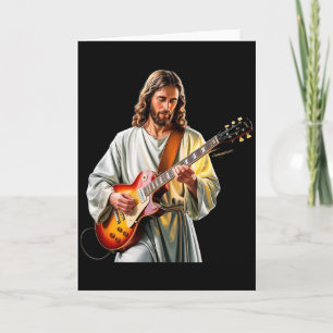 Carte Jésus joue avec une guitare - Drôle de Christian R