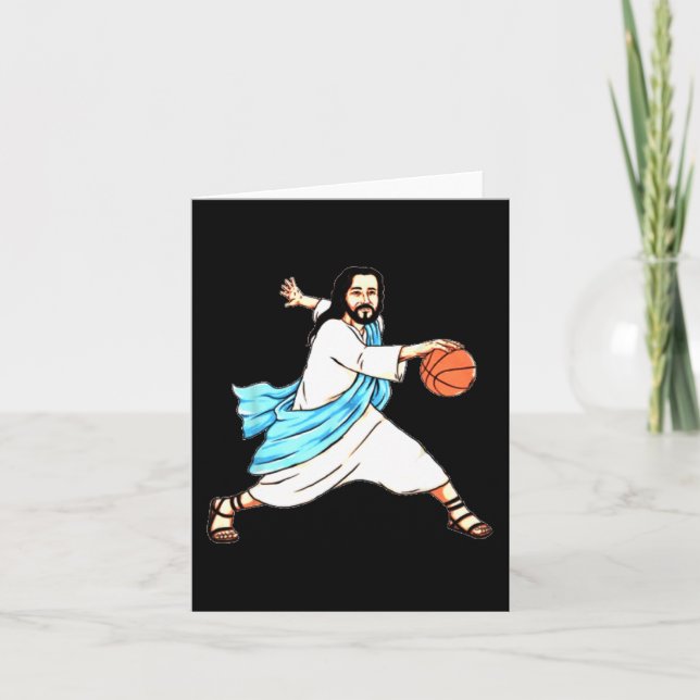 Carte Jésus Jouer Basket Fun Noël (Devant)