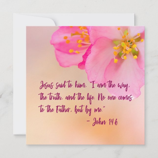 Carte Jésus Lui Dit Christian Floral Inspirational (Devant)