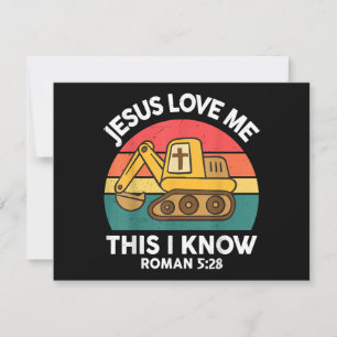 Carte Jésus M'Aime Ceci Je Connais Excavateur Christian
