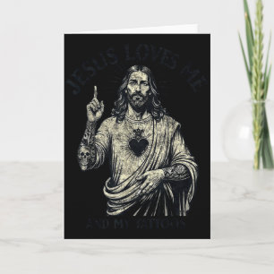 Carte Jésus m'aime et mes tatouages chrétien tatoué T