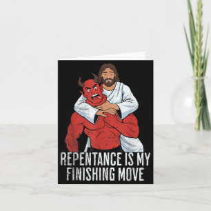 Carte Jésus Pâques BJJ Lutte MMA Fan Repentance