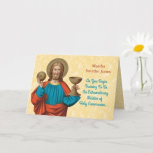 Carte Jésus qui maintient l'Eucharistie (SNV 050)