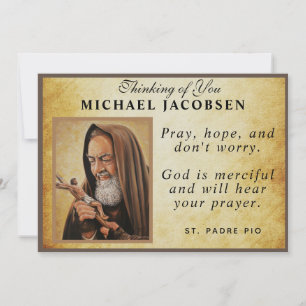 Carte Jésus Religieux Saint Padre Pio Prière Catholique