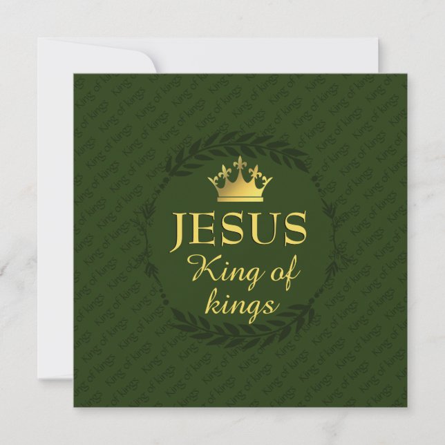 Carte JÉSUS ROI DES ROIS | Christmas Crown GREEN (Devant)