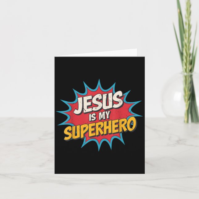 Carte Jésus Tout-Petit Est Mon Super-Héros Fils Chrétien (Devant)