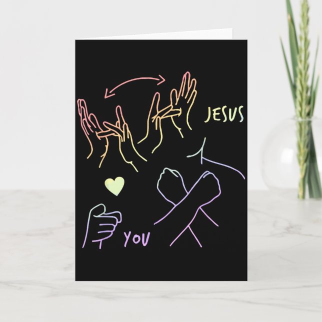 Carte Jésus vous aime Langue des signes Langue des signe (Devant)