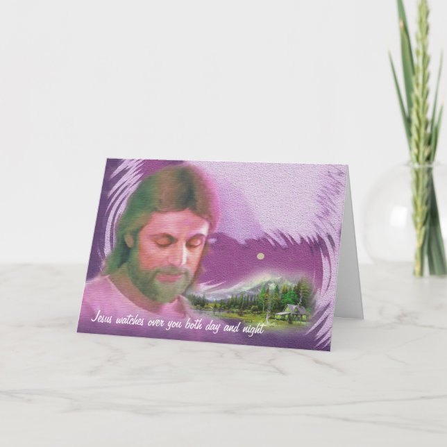 Carte Jésus watches you both day and night. (Devant)