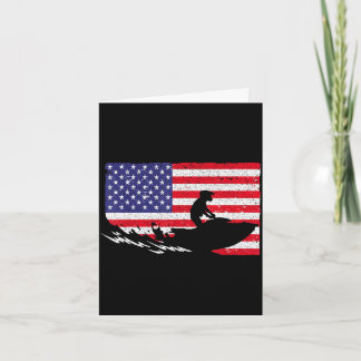 Carte Jet ski cool pour hommes femmes skieurs drapeau am