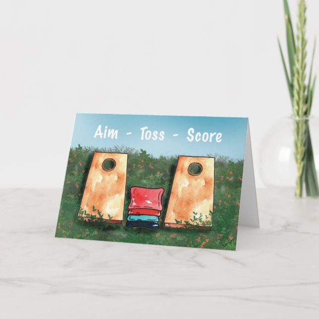 Carte Jeu Cornhole Anniversaire Objectif Jeu Jeu Jeu Jou (Devant)