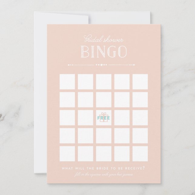 Carte Jeu de Baby Shower - Bingo (Devant)
