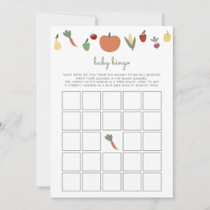 Carte Jeu de Baby shower de Bingo de bébé cultivé locale