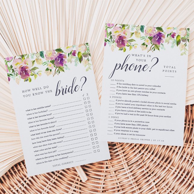 Carte Jeu de Baby Shower Recto-Verso Vibrant Bloom (Créateur téléchargé)